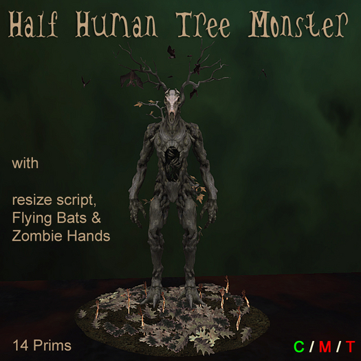Halloween Half Human Tree Monster (resizeable) / boxed V3