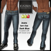 Karma - Male Jeans Low Rise Dark Blue