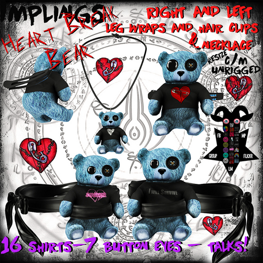 Heart Break Bear set [Blue]