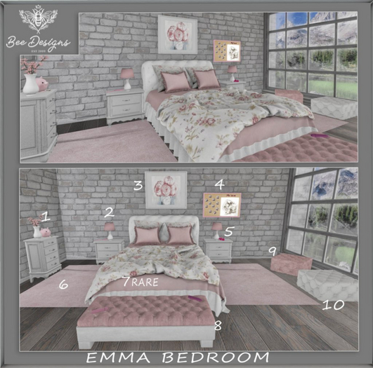 07 Bee Designs  Emma Bedroom RARE
