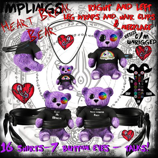 Heart Break Bear set [Purple]
