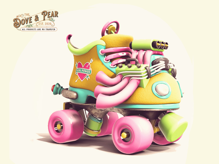 The Dove & Pear - Roller Skate Racer YELLOW 