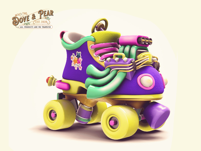 The Dove & Pear - Roller Skate Racer PURPLE  