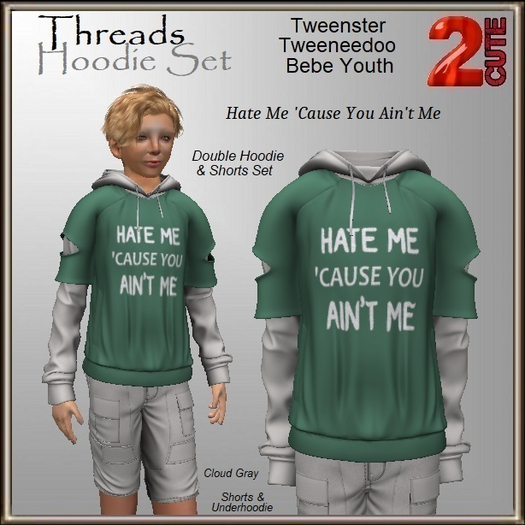 Threads Hoodie Set [2cute] Hate Me Cause You Ain't Me