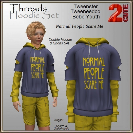 Threads Hoodie Set [2cute] Normal People Scare Me
