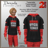 Threads Hoodie Set [2cute] Warning Official Teenager