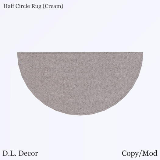 D.L. Decor Half Circle Rug (Cream) Mesh
