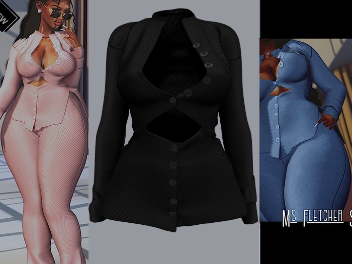 {ABC} Ms Fletcher Top Ribbed Black