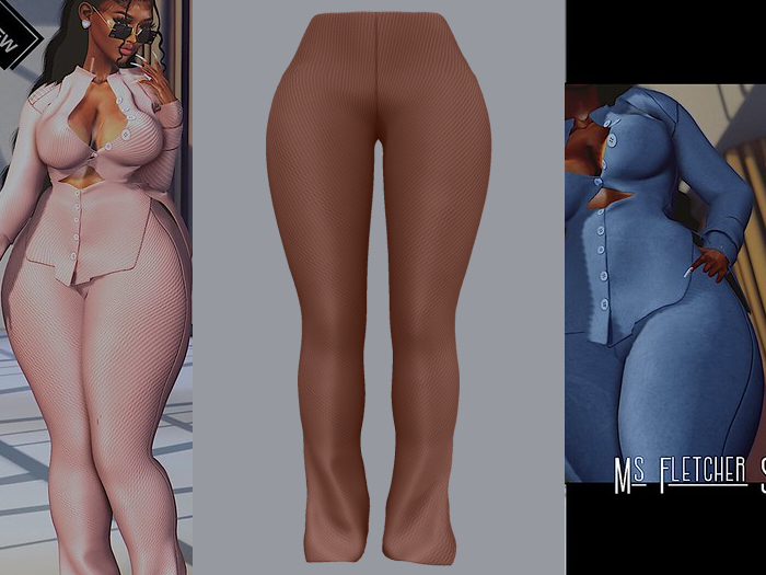 {ABC} Ms Fletcher Pants Ribbed Brown