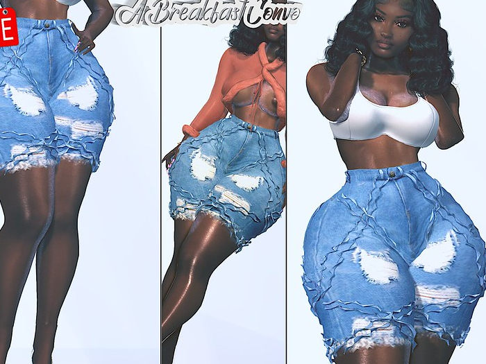 {ABC} Geometry Distressed Bermuda Shorts FATPACK