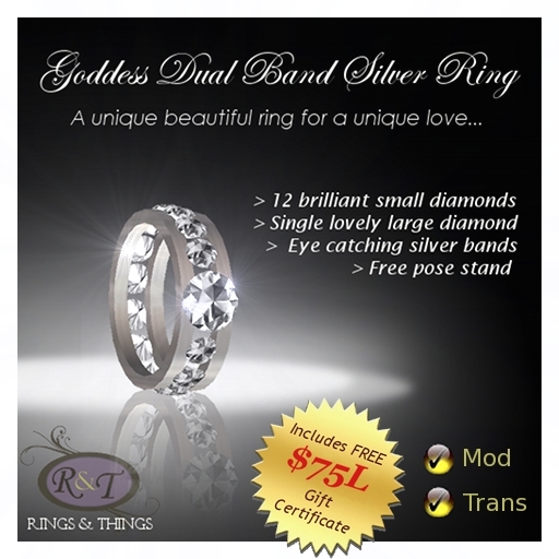 {R&T} Goddess Dual Band Silver Ring