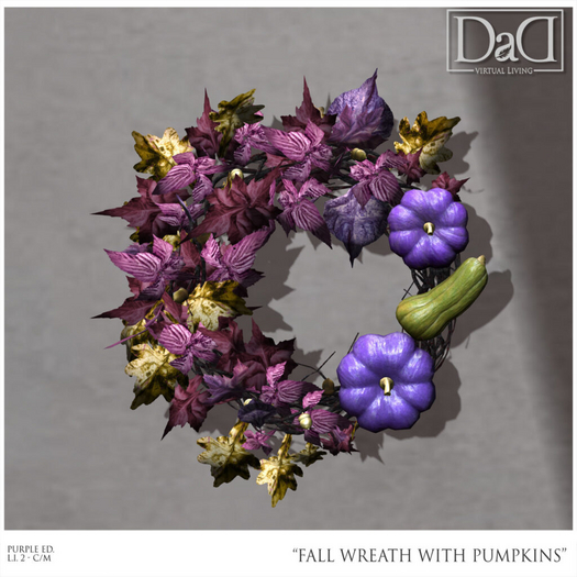 DaD - Fall Wreath with Pumpkins - Purple Ed. 