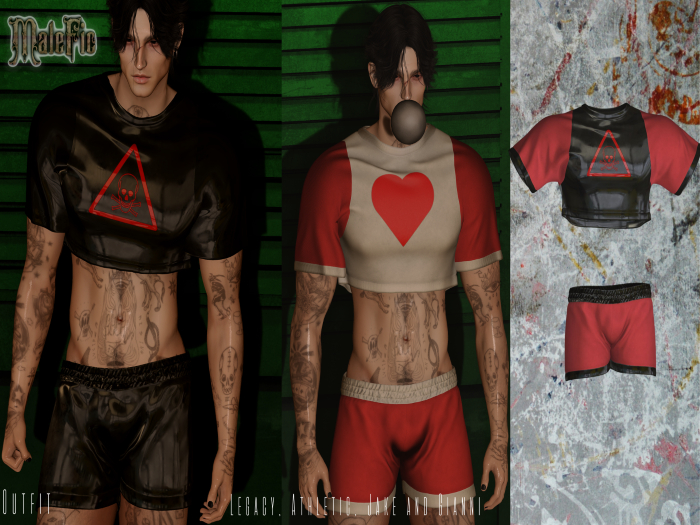 !!MaleFic Coma Set- Black and Red