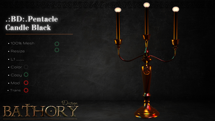 .:Bathory:.Pentacle Candle Black 