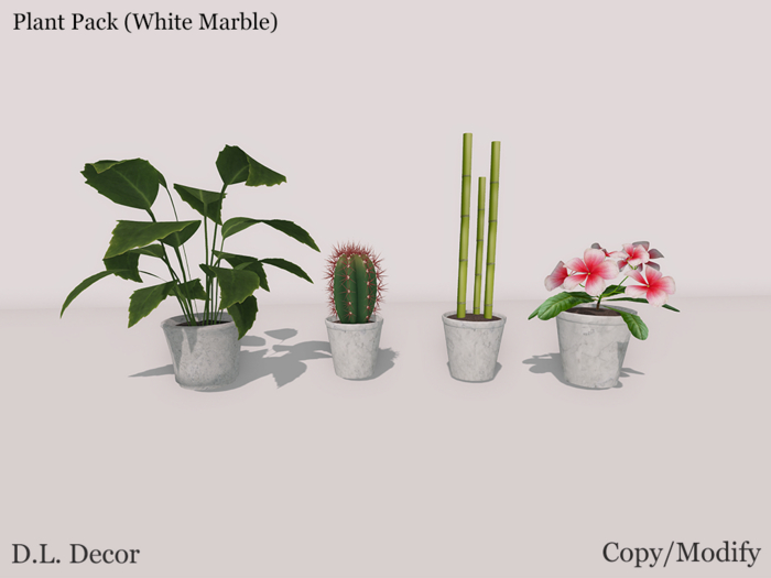 ! D.L. Decor White Marble Plant Pack Mesh