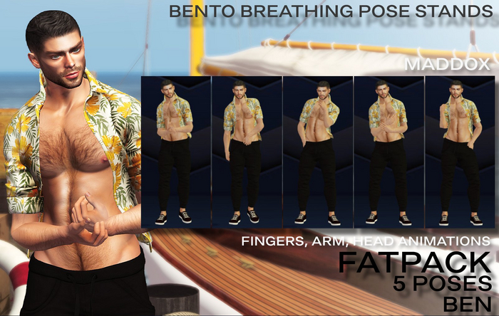 MADDOX | MALE Bento Breathing POSE STAND ANIMATION | FATPACK of 5 - BEN