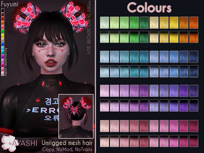 Second Life Marketplace - [^.^Ayashi^.^] Fuyumi hair-Colours