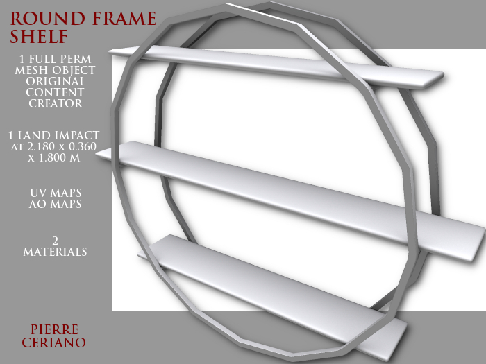 Round frame shelf - 1 LI - FULL PERM Mesh
