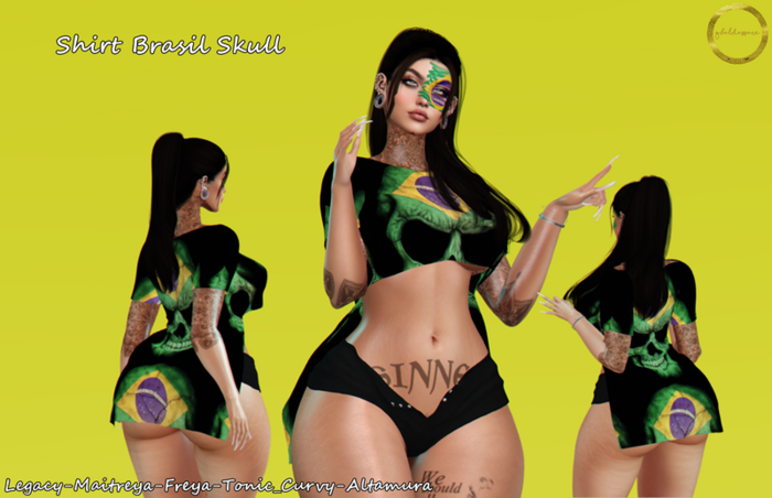 ::G.B-Brasil Skull Shirt::