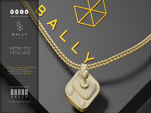 'BALLY' Retro Toy Necklace Gold