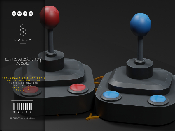 'BALLY' Retro Arcade Toy Decor Red