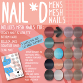 NAIL*D Men's Mesh Nails - Base Nails + 2 Sample Huds