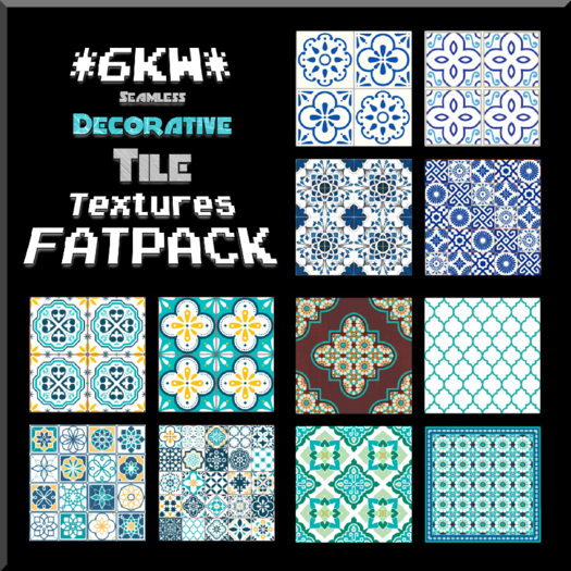 *6KW* FULL PERM Seamless Decorative Tile Textures FATPACK