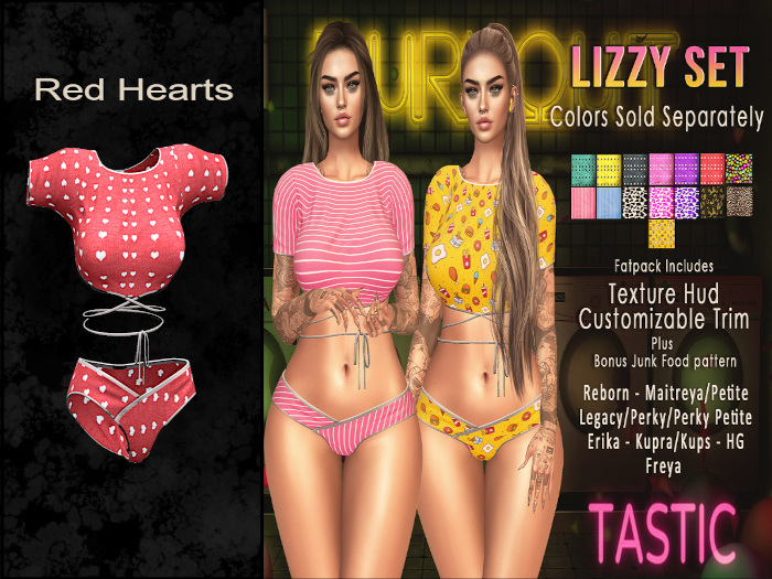 Tastic-Lizzy Set Red Hearts