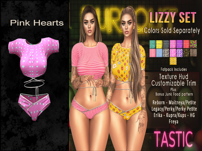 Tastic-Lizzy Set Pink Hearts