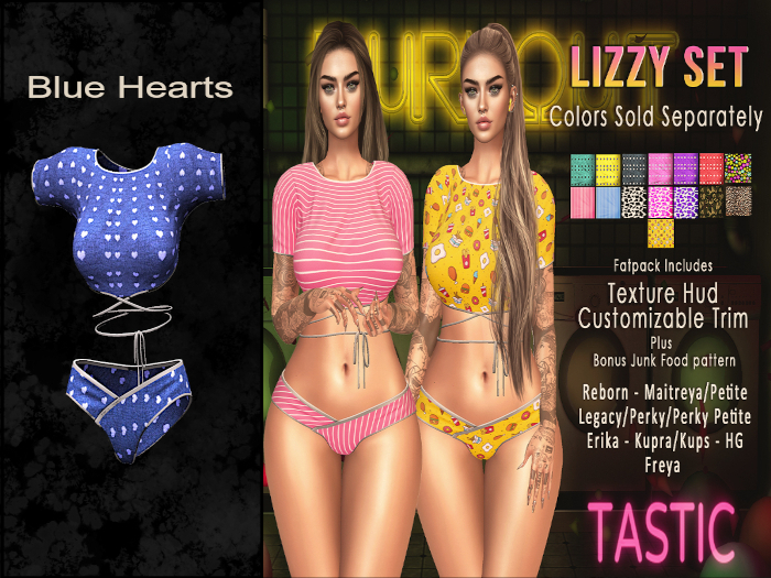 Tastic-Lizzy Set Blue Hearts