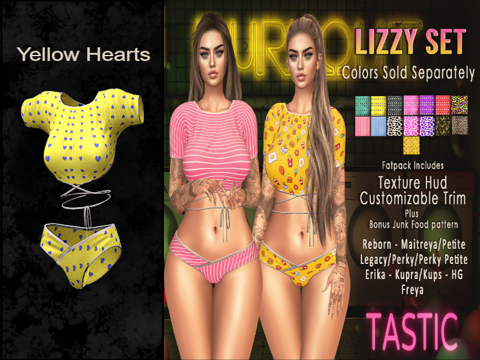 Tastic-Lizzy Set Yellow Hearts