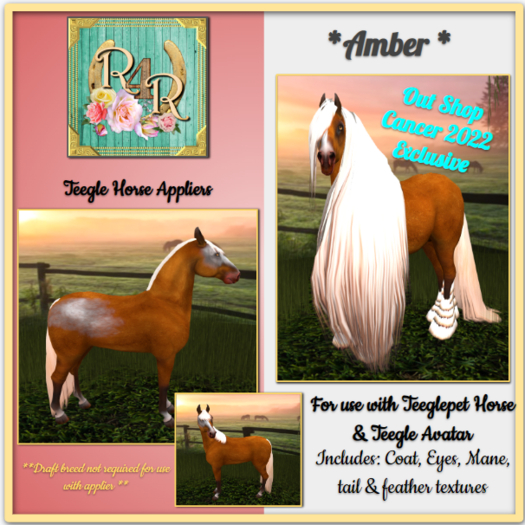 R4R ~ Teegle Horse Applier * Amber  * (boxed)
