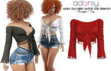 adorsy - Jennifer Top Deep Red - Maitreya/Legacy-Nerido/Lara Petite/Kupra/Reborn-Juicy