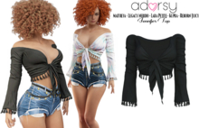 adorsy - Jennifer Top Dark Black - Maitreya/Legacy-Nerido/Lara Petite/Kupra/Reborn-Juicy