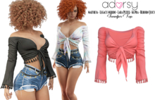 adorsy - Jennifer Top Coral - Maitreya/Legacy-Nerido/Lara Petite/Kupra/Reborn-Juicy