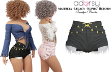 adorsy - Jennifer Shorts Black - Maitreya/Legacy-Nerido/Lara Petite/Kupra/Reborn-Juicy