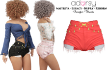 adorsy - Jennifer Shorts Red - Maitreya/Legacy-Nerido/Lara Petite/Kupra/Reborn-Juicy