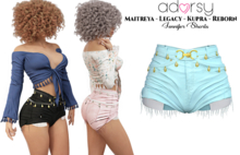 adorsy - Jennifer Shorts Light Blue - Maitreya/Legacy-Nerido/Lara Petite/Kupra/Reborn-Juicy