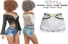 adorsy - Jennifer Denim Shorts White - Maitreya/Legacy-Nerido/Lara Petite/Kupra/Reborn-Juicy