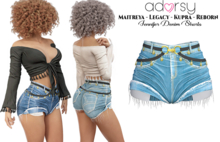 adorsy - Jennifer Denim Shorts Splash - Maitreya/Legacy-Nerido/Lara Petite/Kupra/Reborn-Juicy