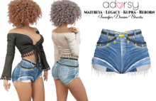 adorsy - Jennifer Denim Shorts Blue - Maitreya/Legacy-Nerido/Lara Petite/Kupra/Reborn-Juicy