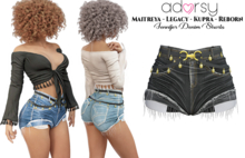 adorsy - Jennifer Denim Shorts Black - Maitreya/Legacy-Nerido/Lara Petite/Kupra/Reborn-Juicy