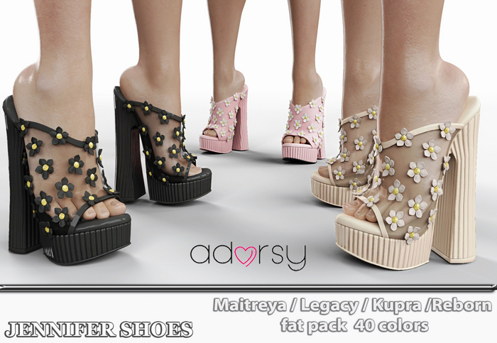 adorsy - Jennifer Shoes Fatpack - Maitreya/Legacy-Nerido/Lara Petite/Kupra/Reborn-Juicy