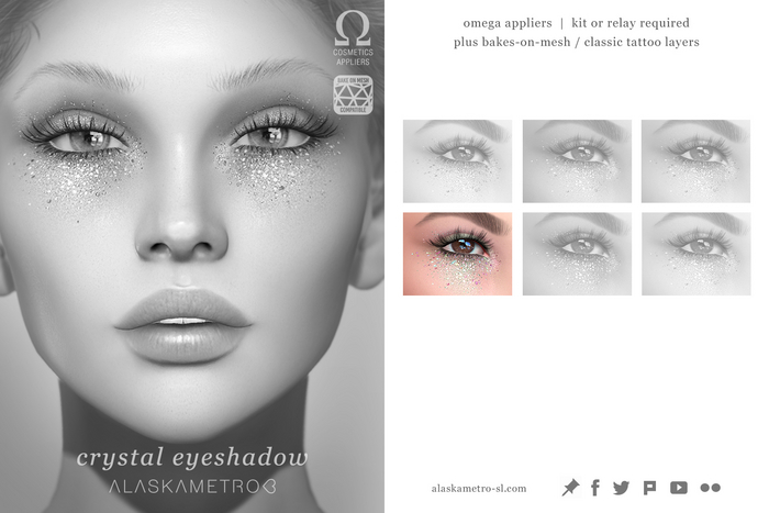 alaskametro<3 "Crystal" glitter eyeshadow TESTER | EvoX BOM | Bakes-on-Mesh/Classic | OMEGA applier