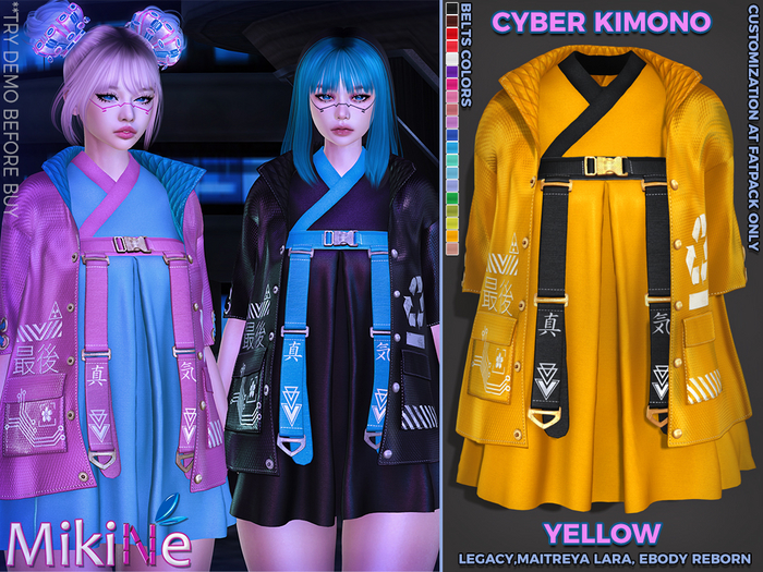 -MikiNe- Cyber Kimono-Yellow