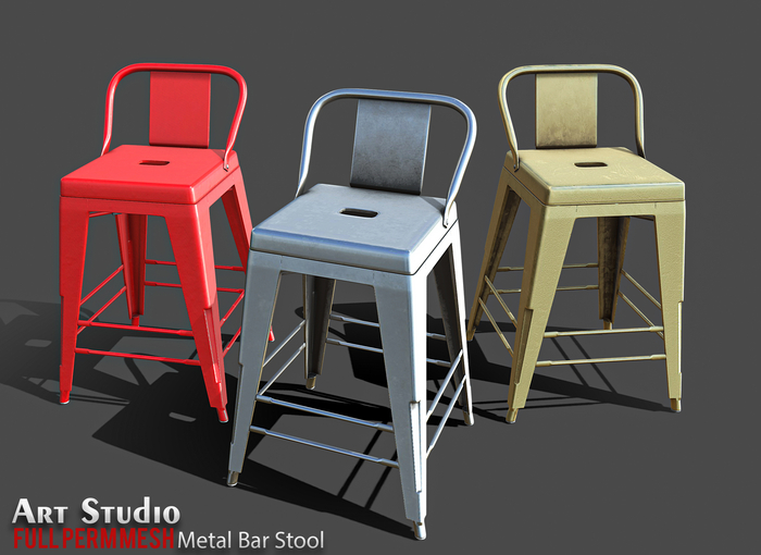 Art Studio.FULL PERM \\ Metal Bar Stool