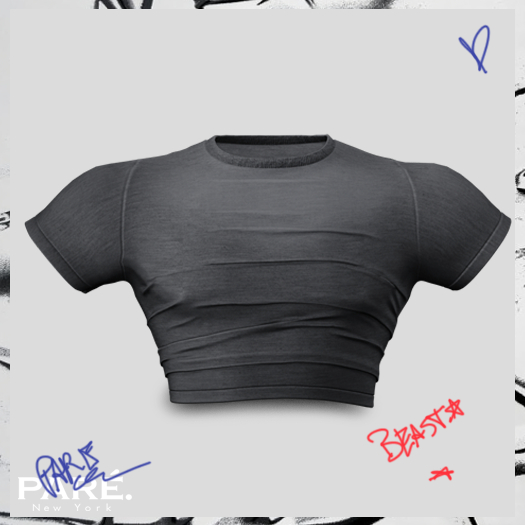 Pare.Niev Crop Tee - Grey