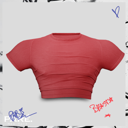 Pare.Niev Crop Tee - Red