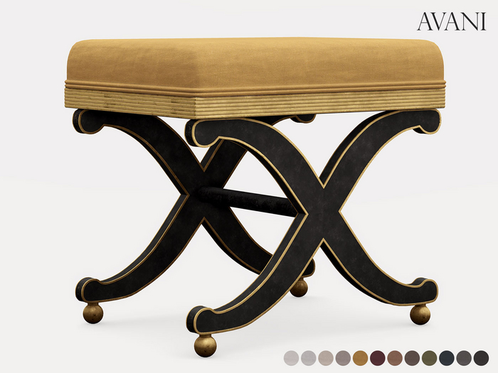 Avani Dato Collection Cross Occasional Stool, All
