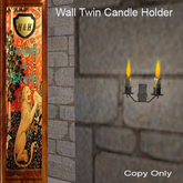 Wall Twin Candle Holder (Iron)